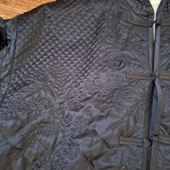 Victoria's Secret Collection 100% Silk Japanese Style Floral Quilted Jacket S - Picture 6 of 13